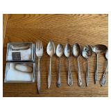 Vintage Sterling Silver Flatware and Napkin Ring Collection, 210.1g