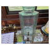 Glass Beverage Dispenser with Spigot, Hexagonal, Made in Italy