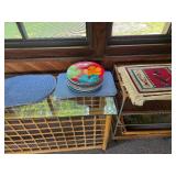 Set of 8 Colorful Floral Melamine Plates and Southwestern Placemat Pair