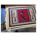 Set of 8 Colorful Floral Melamine Plates and Southwestern Placemat Pair