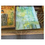 Decorative Serving Tray and Colorful Basketware Lot