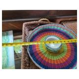 Decorative Serving Tray and Colorful Basketware Lot