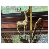 Pair of Vintage Solid Brass Deer Figurines