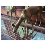Pair of Vintage Solid Brass Deer Figurines