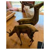 Pair of Vintage Solid Brass Deer Figurines
