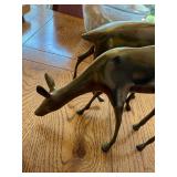 Pair of Vintage Solid Brass Deer Figurines