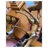 Pair of Vintage Solid Brass Deer Figurines