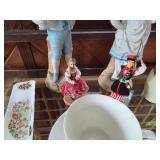 Porcelain Figurine and Teacup Collection with Floral Accents