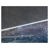 Vintage Glass Salt and Pepper Set with Shakers, Condiment Dish, Knife, and Spoon