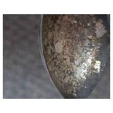 Vintage Glass Salt and Pepper Set with Shakers, Condiment Dish, Knife, and Spoon