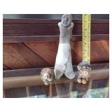 Set of 3 Unique Artisan Clay Sculptures Signed Robert