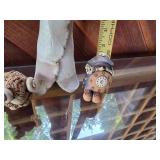 Set of 3 Unique Artisan Clay Sculptures Signed Robert