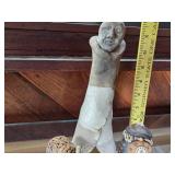 Set of 3 Unique Artisan Clay Sculptures Signed Robert