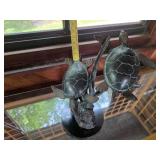 Bronze Sea Turtle Sculpture with Coral Detail