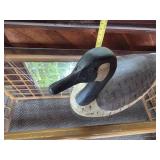 Hand-Carved Wooden Canada Goose Decoy Signed PB