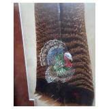 Framed Feather Art with Hand-Painted Turkey by Marilyn Truitt