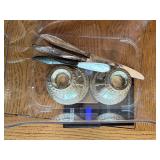 Lot of Weighted Sterling Silver Candle Holders and Sterling Handle Knives