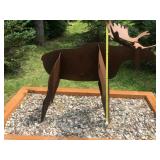 Large Metal Moose Yard Art Sculpture