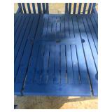 Blue Wooden Outdoor Patio Dining Set with 8 Armchairs and Table