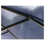 Outdoor Patio Table Set with 4 Blue Chairs and Umbrella