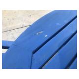 Outdoor Patio Table Set with 4 Blue Chairs and Umbrella