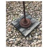 Rustic Metal Horse Weather Vane on Wood Base