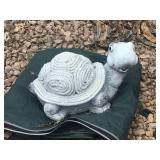Concrete Turtle Garden Statue with Rope Shell Design
