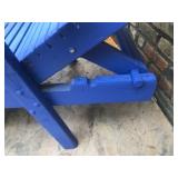 Blue Wooden Outdoor Chaise Lounge Chair with Cushion and Cover