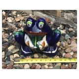 Ceramic Frog Planter with Hand-Painted Floral Design