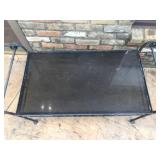Black Wrought Iron and Glass Outdoor Patio Coffee Table