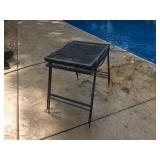 Set of 3 Black Metal Mesh Outdoor Side Tables