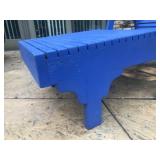 Blue Wooden Outdoor Chaise Lounge with Cushion and Cover