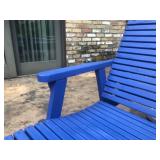 Blue Wooden Outdoor Chaise Lounge with Cushion and Cover