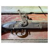Antique Percussion Cap Long Gun with Ornate Wood Stock