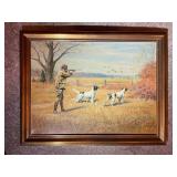 Edwin Megargee 1937 Framed Hunting Scene Oil Painting