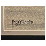 Set of 2 Framed Mary Ostazeski Winter Landscape Watercolors (1998)