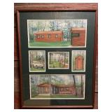 Framed 1998 Mixed Media Artwork by Ostajeski - Peacock