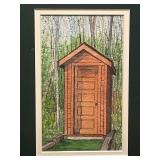 Framed 1998 Mixed Media Artwork by Ostajeski - Peacock