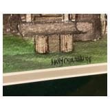 Framed 1998 Mixed Media Artwork by Ostajeski - Peacock