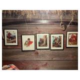 Set of 5 Arnold Friberg Canadian Mountie Art Prints in Frames