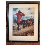 Set of 5 Arnold Friberg Canadian Mountie Art Prints in Frames