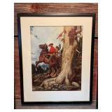 Set of 5 Arnold Friberg Canadian Mountie Art Prints in Frames