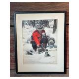 Set of 5 Arnold Friberg Canadian Mountie Art Prints in Frames