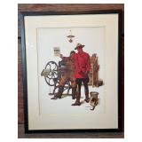 Set of 5 Arnold Friberg Canadian Mountie Art Prints in Frames