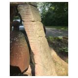 Vintage Cast Iron Bell with Stone-Style Outdoor Stand