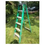 Green Fiberglass 6-Foot Step Ladder