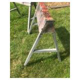 Pair of Foldable Metal Sawhorses with Paint Residue