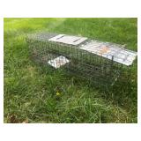Metal Live Animal Trap Cage with Spring-Loaded Door
