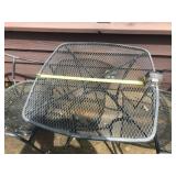 Metal Patio Bistro Set with Square Table and 2 Chairs