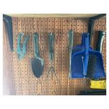 Garage Tool and Hardware Lot with Hand Tools, Garden Tools, and Accessories